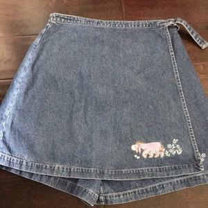 Vintage Disney Denim Skirt Shorts Winnie the Pooh
